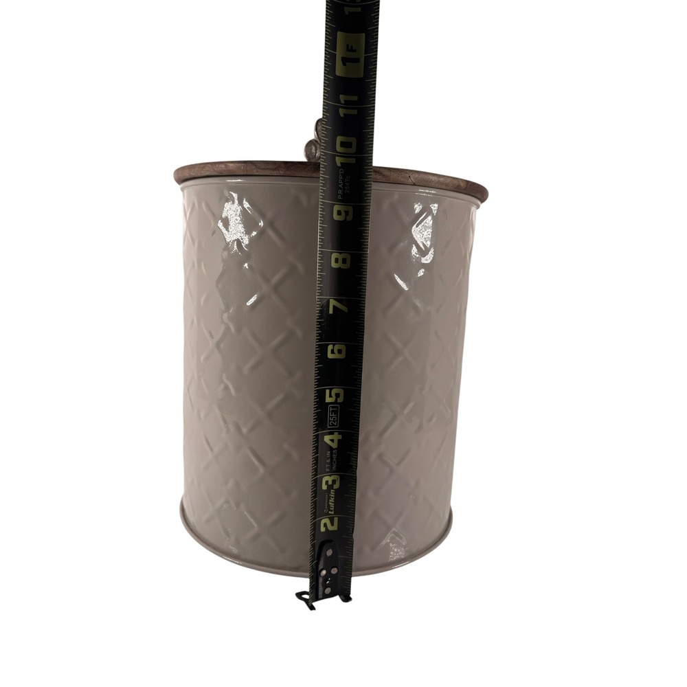 Unbranded Pet Treat Canister Dog Small/Medium Taupe Excellent Paw Print Lid - Picture 7 of 8